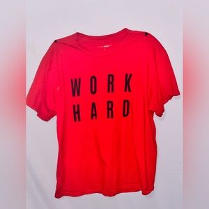 Fashionova work hard play hard red tee [L]